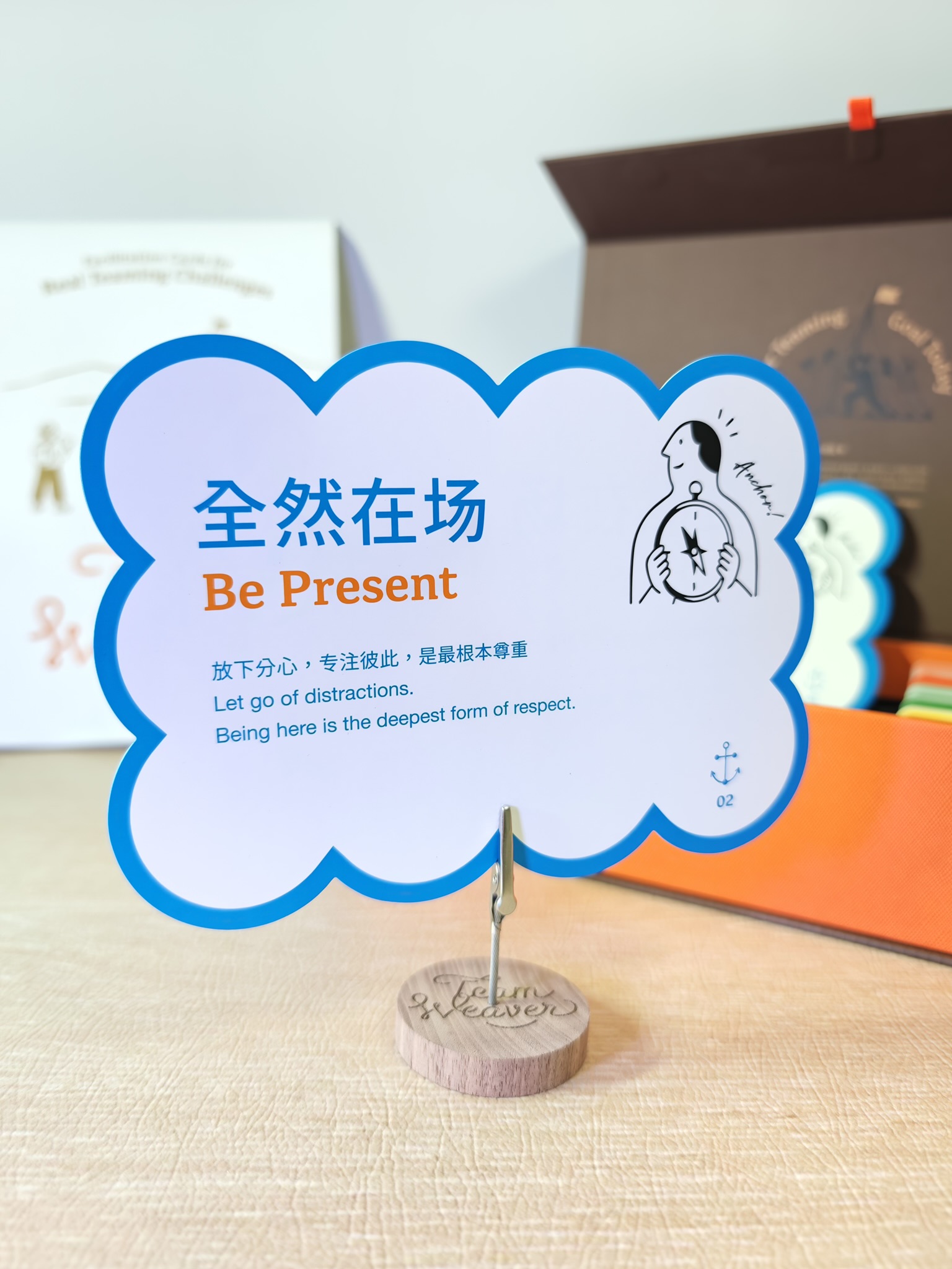 TeamWeaver Anchor card with its stand